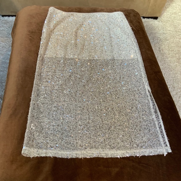 Zara White w/ silver skirt Sz L - Picture 8 of 10